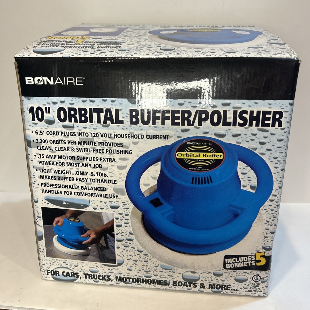 Bonaire 10" Orbital Buffer /‎ Polisher For Cars, Trucks, Boats In Box Read